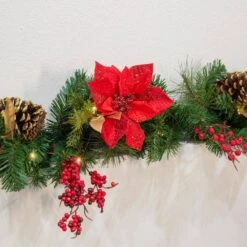 6 Ft. Artificial Christmas Garland Pre-Lit Xmas Pine Fireplace Wreath Stairs Door -Northlight Shop barton christmas garland 93006 4f 1000