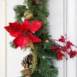 6 Ft. Artificial Christmas Garland Pre-Lit Xmas Pine Fireplace Wreath Stairs Door -Northlight Shop barton christmas garland 93006 c3 1000