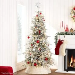 Best Choice Products 24 In. D Washed White Woven Hyacinth Christmas Tree Collar With Cord Cut-Out 12 Best Choice Products 24 In. D Washed White Woven Hyacinth Christmas Tree Collar With Cord Cut-Out -Northlight Shop best choice products christmas tree collars sky6790 44 1000