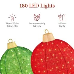 Best Choice Products Set Of 2-Red And Green 38 In Pop-Up Christmas Outdoor Ornaments With 180 LED Lights -Northlight Shop best choice products christmas yard decorations sky6985 1f 1000