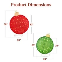 Best Choice Products Set Of 2-Red And Green 38 In Pop-Up Christmas Outdoor Ornaments With 180 LED Lights -Northlight Shop best choice products christmas yard decorations sky6985 76 1000