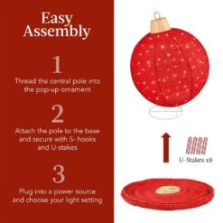 Best Choice Products 2-Piece Lighted Pop-Up Christmas Ornament Outdoor Decoration With 180 LED Lights In Red/Gold 12 Best Choice Products 2-Piece Lighted Pop-Up Christmas Ornament Outdoor Decoration With 180 LED Lights In Red/Gold -Northlight Shop best choice products christmas yard decorations sky6986 44 1000