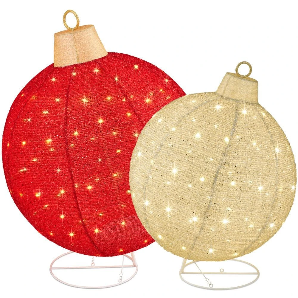 Best Choice Products 2-Piece Lighted Pop-Up Christmas Ornament Outdoor Decoration With 180 LED Lights In Red/Gold 1 Best Choice Products 2-Piece Lighted Pop-Up Christmas Ornament Outdoor Decoration With 180 LED Lights In Red/Gold