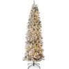 Best Choice Products 9 Ft. Pre-Lit Incandescent Snow Flocked Pencil Artificial Christmas Tree With 500 Clear Lights -Northlight Shop best choice products pre lit christmas trees sky6382 64 1000