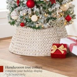 Best Choice Products 9 Ft. Pre-Lit Incandescent Snow Flocked Pencil Artificial Christmas Tree With 500 Clear Lights -Northlight Shop best choice products pre lit christmas trees sky6382 76 1000