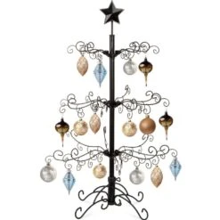 Best Choice Products 3 Ft. Black Unlit Wrought Iron Ornament Display Artificial Christmas Tree