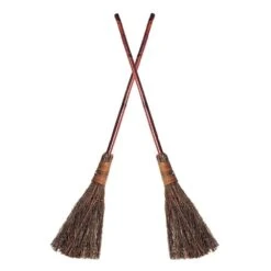 36 In. Classic Cinnamon Bamboo Handle Scented Broom (2-Pack)