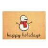 Happy Snowman Doormat 24" X 36" -Northlight Shop black natural calloway mills christmas doormats 107322436 64 1000