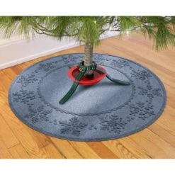Waterhog Snowflake 35 In. Round PET Polyester Indoor Outdoor Tree Skirt Mat Bluestone 15 Waterhog Snowflake 35 In. Round PET Polyester Indoor Outdoor Tree Skirt Mat Bluestone -Northlight Shop bluestone bungalow flooring christmas doormats 20677583535 31 1000