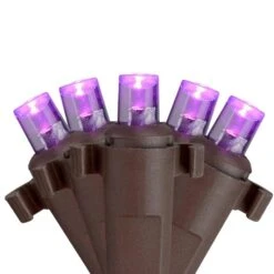 2 Ft. X 8 Ft. Purple LED Net Style Tree Trunk Wrap Christmas Lights - Brown Wire