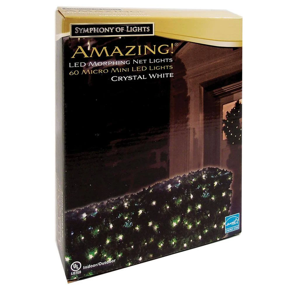 4.33 Ft. 60-Light Crystal White Amazing Morphing Net Micro Mini LED Light Show With Green Wire 2 4.33 Ft. 60-Light Crystal White Amazing Morphing Net Micro Mini LED Light Show With Green Wire - Image 2