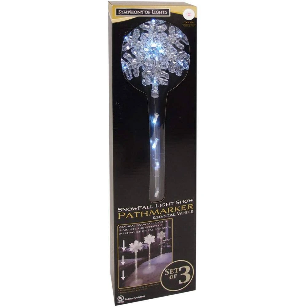 Snowflake Amazing Snowfall LED Light Show Pathmarkers (3-Count) 2 Snowflake Amazing Snowfall LED Light Show Pathmarkers (3-Count) - Image 2