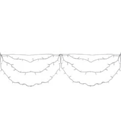 7.5 Ft. 150-Count Blue And White LED Swag Christmas Lights - White Wire