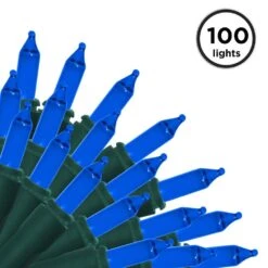 22.42 Ft. 100-Count Incandescent Blue Christmas String To String Mini Lights