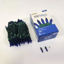 22.42 Ft. 100-Count Incandescent Blue Christmas String To String Mini Lights -Northlight Shop brite star christmas string lights 37 343 00 76 1000