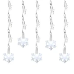 6.25 Ft. 60-Count Pure White Christmas LED Icicle With Snowflake