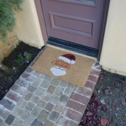 Merry Christmas "Santa's Favorite" 18 In. X 30 In. Coir Door Mat -Northlight Shop brown rubber cal christmas doormats 10 110 002 fa 1000