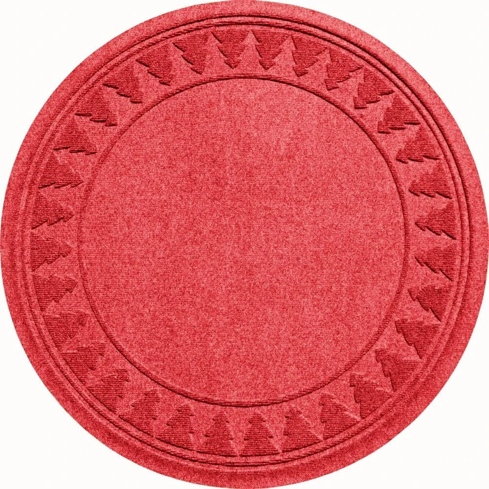 Waterhog Pine 35 In. Round PET Polyester Indoor Outdoor Tree Skirt Solid Red 1 Waterhog Pine 35 In. Round PET Polyester Indoor Outdoor Tree Skirt Solid Red