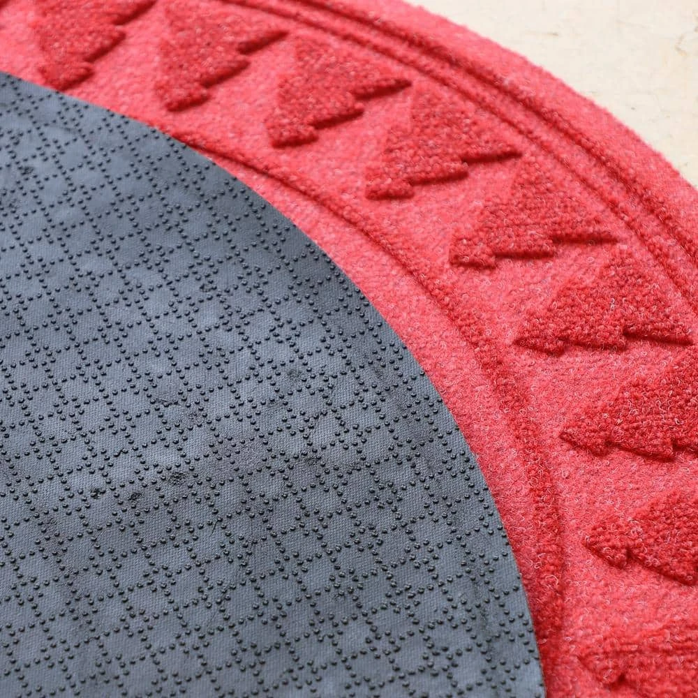 Waterhog Pine 35 In. Round PET Polyester Indoor Outdoor Tree Skirt Solid Red 4 Waterhog Pine 35 In. Round PET Polyester Indoor Outdoor Tree Skirt Solid Red - Image 4