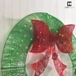 3 Ft. Green Pre-Lit Foldable Lighted Artificial Christmas Garland With LED Lights And Red Bow 11 3 Ft. Green Pre-Lit Foldable Lighted Artificial Christmas Garland With LED Lights And Red Bow -Northlight Shop caphaus christmas garland hdfw chmbt3601 gr hd 1d 1000