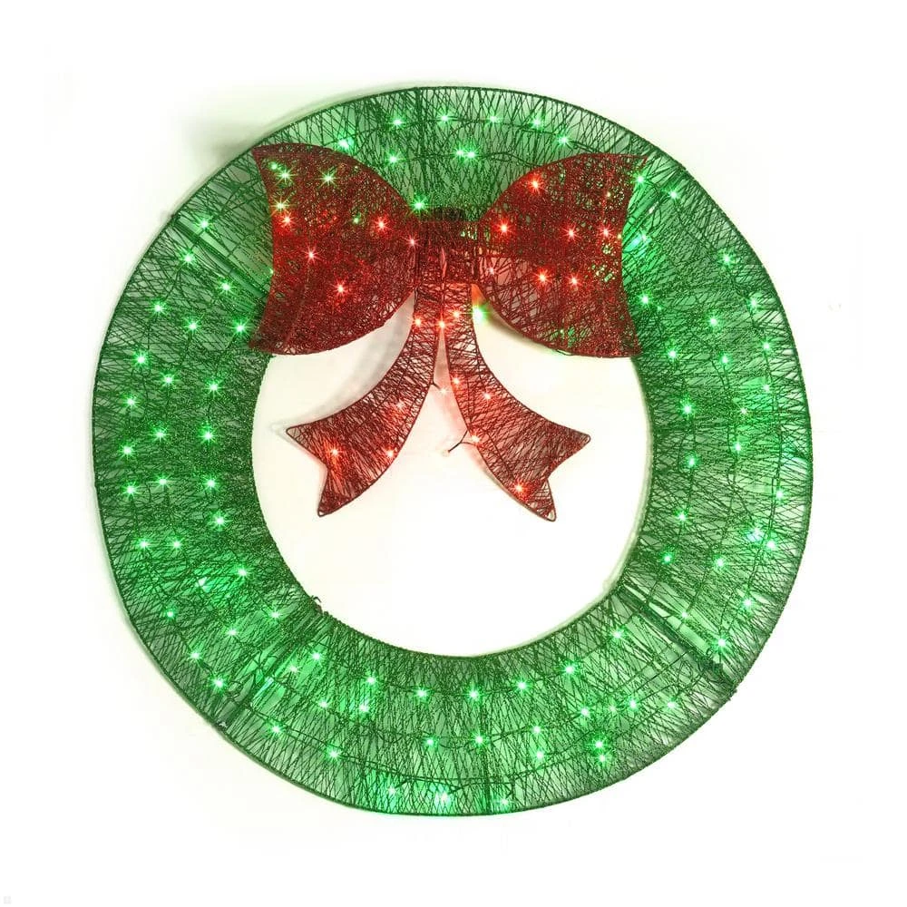 3 Ft. Green Pre-Lit Foldable Lighted Artificial Christmas Garland With LED Lights And Red Bow 1 3 Ft. Green Pre-Lit Foldable Lighted Artificial Christmas Garland With LED Lights And Red Bow