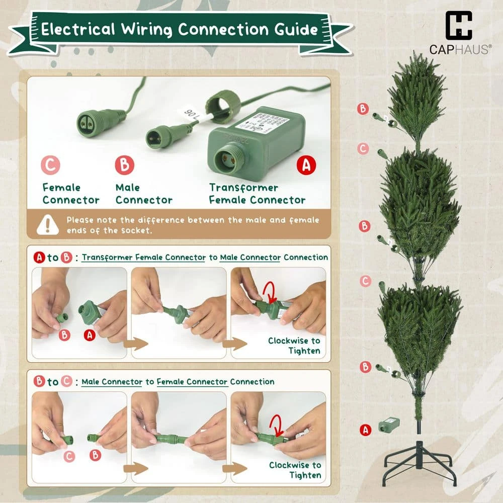 4.5 Ft. Pre-Lit LED PVC And PE Fraser Fir Artificial Christmas Tree With 150 Twinkling Lights And Foldable Stand 9 4.5 Ft. Pre-Lit LED PVC And PE Fraser Fir Artificial Christmas Tree With 150 Twinkling Lights And Foldable Stand - Image 9