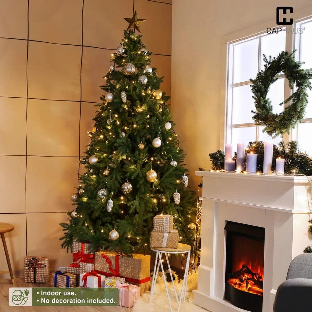 4.5 Ft. Pre-Lit LED PVC And PE Fraser Fir Artificial Christmas Tree With 150 Twinkling Lights And Foldable Stand 8 4.5 Ft. Pre-Lit LED PVC And PE Fraser Fir Artificial Christmas Tree With 150 Twinkling Lights And Foldable Stand - Image 8