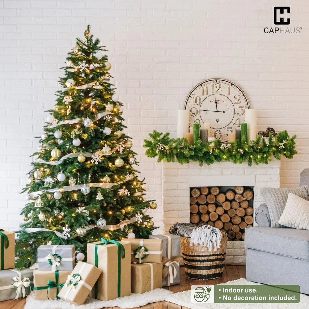 4.5 Ft. Pre-Lit LED PVC And PE Fraser Fir Artificial Christmas Tree With 150 Twinkling Lights And Foldable Stand 2 4.5 Ft. Pre-Lit LED PVC And PE Fraser Fir Artificial Christmas Tree With 150 Twinkling Lights And Foldable Stand - Image 2