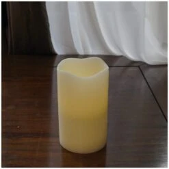 4 In. X 6.75 In. Ivory Flameless Wax Candle