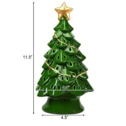 11.5 In. Green Ceramic Tabletop Christmas Tree With Lights -Northlight Shop christmas centerpieces cm hwy 22114 c3 1000