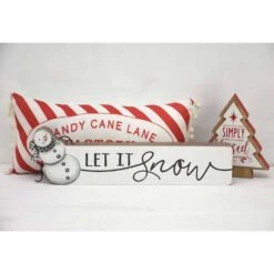 4.375 In. White Wood Let It Snow Christmas Tabletop Decor -Northlight Shop christmas centerpieces sg2205 4f 1000