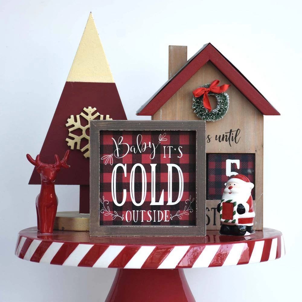 5.875 In. Wood Baby It's Cold Outside Christmas Tabletop Or Wall Decor 4 5.875 In. Wood Baby It's Cold Outside Christmas Tabletop Or Wall Decor - Image 4