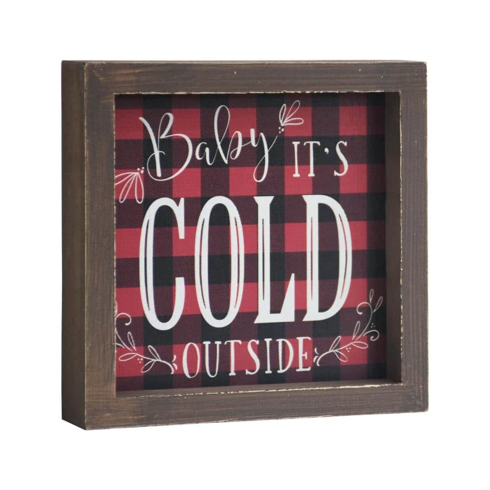 5.875 In. Wood Baby It's Cold Outside Christmas Tabletop Or Wall Decor 1 5.875 In. Wood Baby It's Cold Outside Christmas Tabletop Or Wall Decor