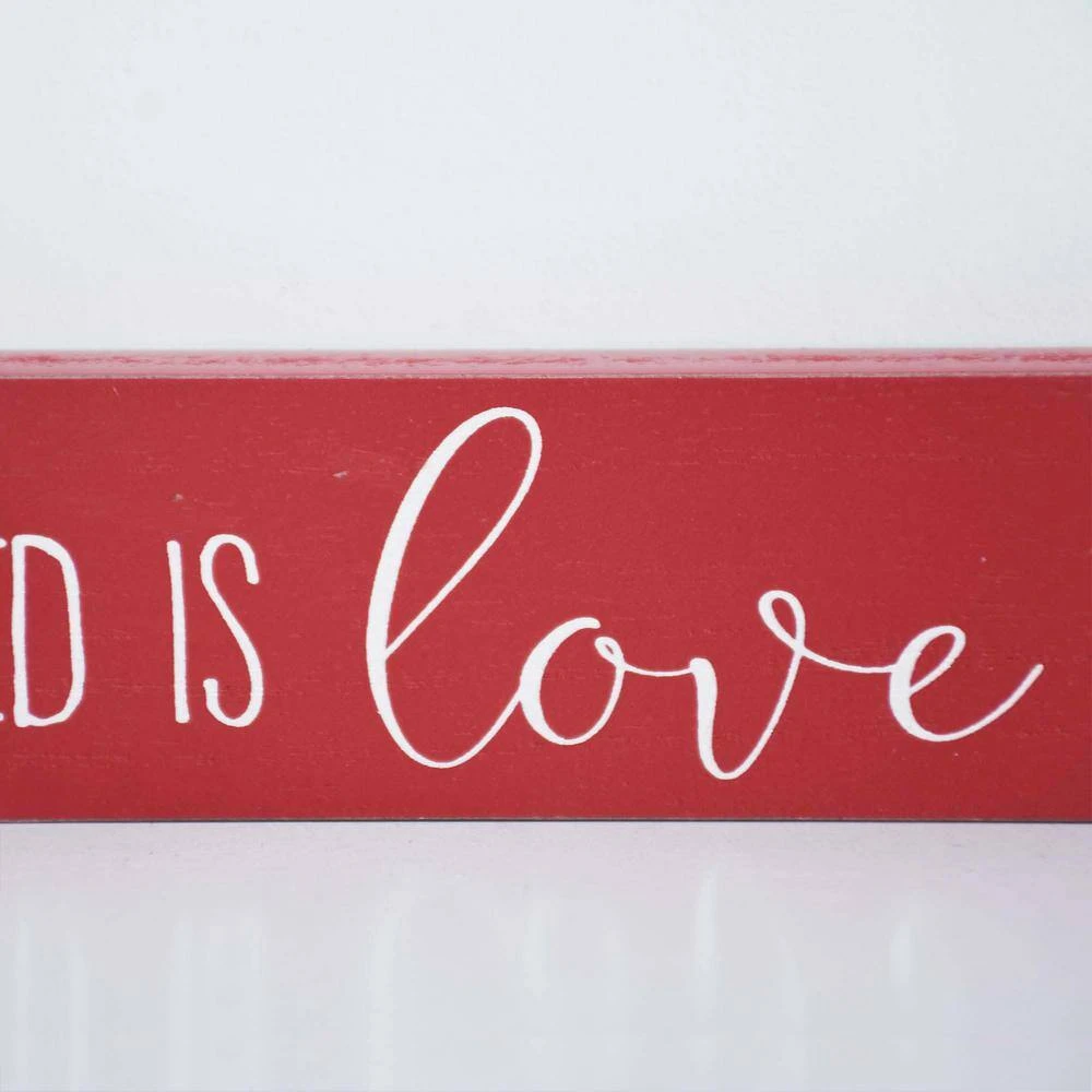 1.75 In. Red Wood All You Need Is Love And Hot Cocoa Christmas Tabletop Sign 6 1.75 In. Red Wood All You Need Is Love And Hot Cocoa Christmas Tabletop Sign - Image 6