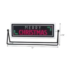 4.875 In. Merry Christmas Or Ho Ho Ho Metal Rotating Tabletop Sign -Northlight Shop christmas centerpieces uh356 76 1000