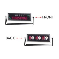 4.875 In. Merry Christmas Or Ho Ho Ho Metal Rotating Tabletop Sign -Northlight Shop christmas centerpieces uh356 fa 1000