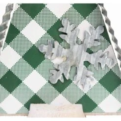 7.25 In. Green White Wood And Galvanized Metal Christmas Tree Shape Tabletop Decor -Northlight Shop christmas centerpieces uh359 c3 1000