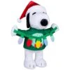 18 In. Tall Holiday Greeter-Snoopy W/Wreath Sweater And Light String-Peanuts -Northlight Shop christmas figurines g 882094 64 1000