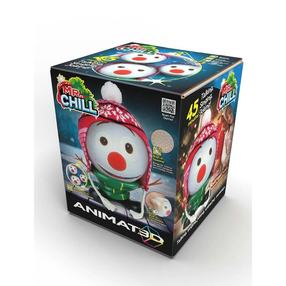 10.5 In. H Mr. Chill Talking Animated Snowman With Built-in Projector And Speaker Plugin Play 2 10.5 In. H Mr. Chill Talking Animated Snowman With Built-in Projector And Speaker Plugin Play - Image 2