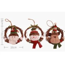 Christmas Wreath Rattan Doll Snowman Christmas Tree Pendent Christmas Wreath Garland For Front Door Wall -Northlight Shop christmas garage door decorations w1srw 4f 1000