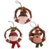 Christmas Wreath Rattan Doll Snowman Christmas Tree Pendent Christmas Wreath Garland For Front Door Wall