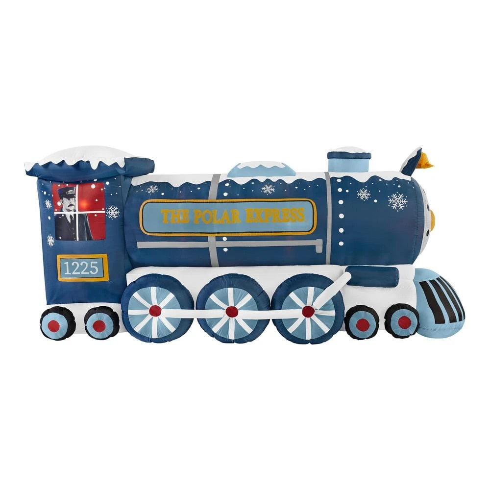 4 Ft Pre-Lit LED Airblown Polar Express Train Christmas Inflatable 1 4 Ft Pre-Lit LED Airblown Polar Express Train Christmas Inflatable