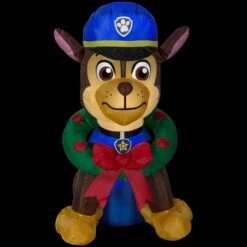 Holiday 3.2 Ft. H X 2.1 Ft. W Inflatable Airblown Chase With Wreath -Northlight Shop christmas inflatables g 12828 1d 1000