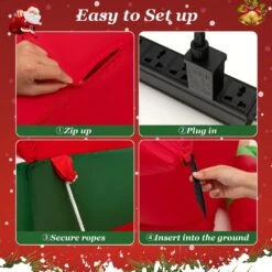 6.3 Ft. H X 5.3 Ft. Self Inflatable Santa Claus Cookie Shop Christmas Decoration With Colorful Lights -Northlight Shop christmas inflatables gym10152 44 1000