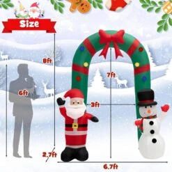8 Ft. H X 6.7 Ft. Tall Inflatable Archway Christmas Welcoming Decor With Bright LED Lights -Northlight Shop christmas inflatables gym10256 c3 1000