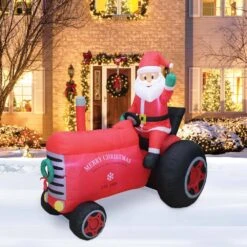 5 Ft. 92 In. H X 4 Ft. W X 6 Ft .25 In. L LED Lighted Christmas Inflatable Vintage Tractor 5 5 Ft. 92 In. H X 4 Ft. W X 6 Ft .25 In. L LED Lighted Christmas Inflatable Vintage Tractor -Northlight Shop christmas inflatables hc 79345 31 1000