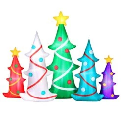 72 In. H X 22 In. W X 108 In. L Christmas Inflatable Airflowz Inflatable Colorful Christmas Trees