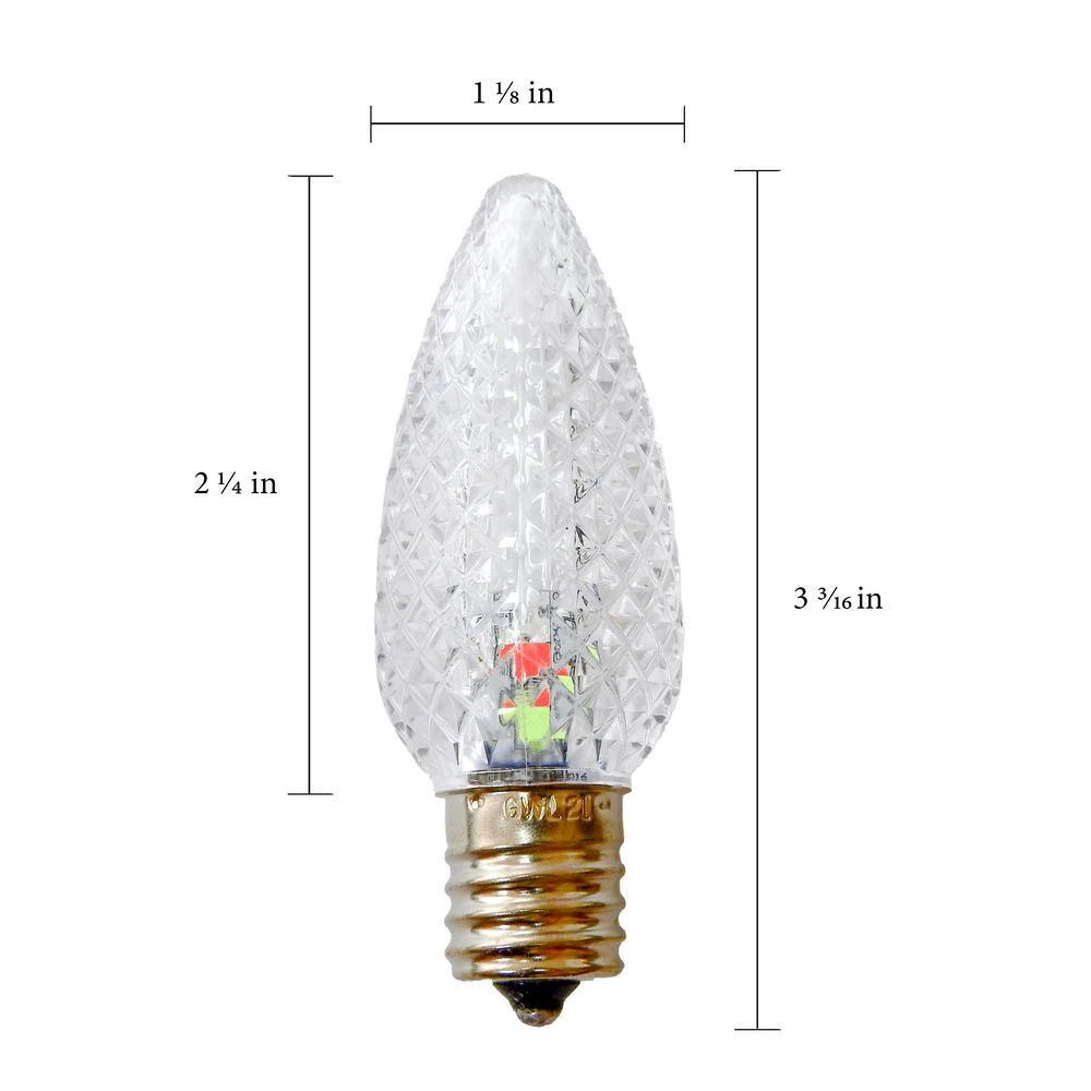 C9 LED Cool White Faceted Replacement Christmas Light Bulb (25-Pack) 2 C9 LED Cool White Faceted Replacement Christmas Light Bulb (25-Pack) - Image 2