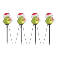 Christmas Grinch Battery-Operated Pathway Stakes (4 Count) -Northlight Shop christmas novelty lights 24gm85417 40 1000