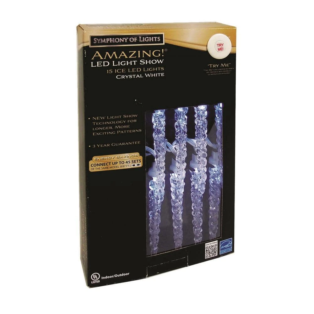 4.6 In. 15-Light Ice Shaped LED Crystal White-Light Show 2 4.6 In. 15-Light Ice Shaped LED Crystal White-Light Show - Image 2